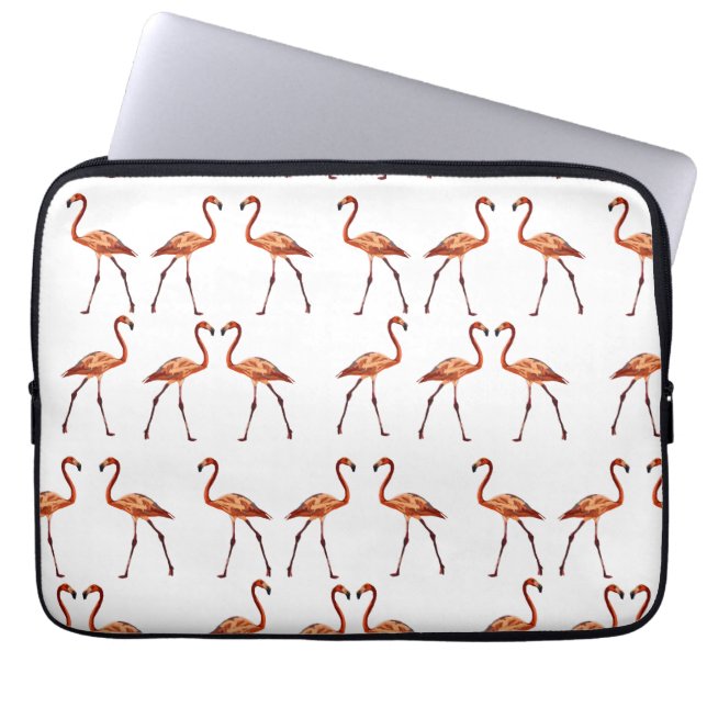 Capa Para Notebook Bolsa de laptop rosa Flamingos Neoprene 13" (Frente)