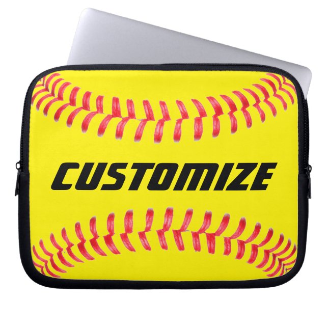 Capa Para Notebook Bolsa de laptop Softball Personalizada (Frente)