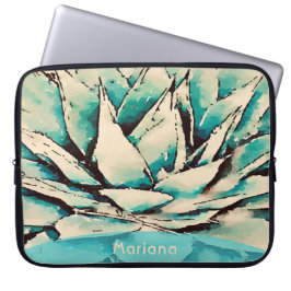 Capa Para Notebook Bolsa de laptop Suculenta do Teal Agave