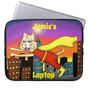 Capa Para Notebook Bolsa de laptop Super Hero Cat