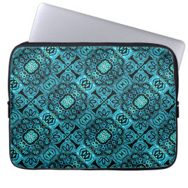 Capa Para Notebook Bolsa de laptop Tribal Preta e Teal