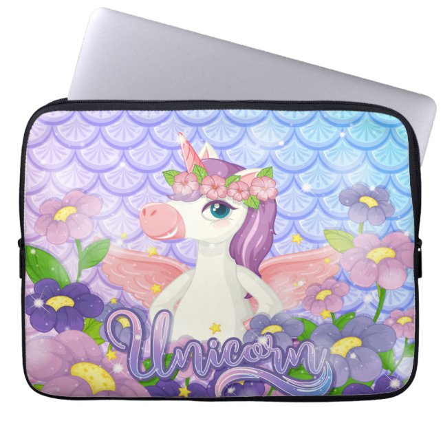 Capa Para Notebook Bolsa de laptop Unicorn (Frente)