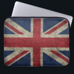 Capa Para Notebook Bolsa de laptop Union Jack<br><div class="desc">A bandeira do Reino Unido,  a bandeira da União Jack,  está representada aqui com um olhar vintage grunge. Estilado em vermelho,  branco e azul britânico,  tem uma aparência rústica e vestida.</div>