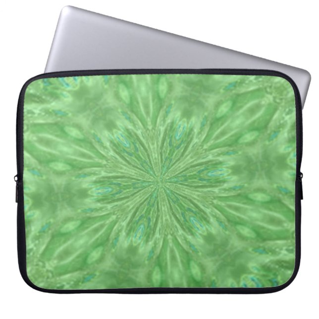 Capa Para Notebook Bolsa de laptop Verde de Peacock (Frente)