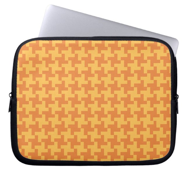 Capa Para Notebook Bolsa de laptop, Verificação Laranja Dogstooth (Frente)