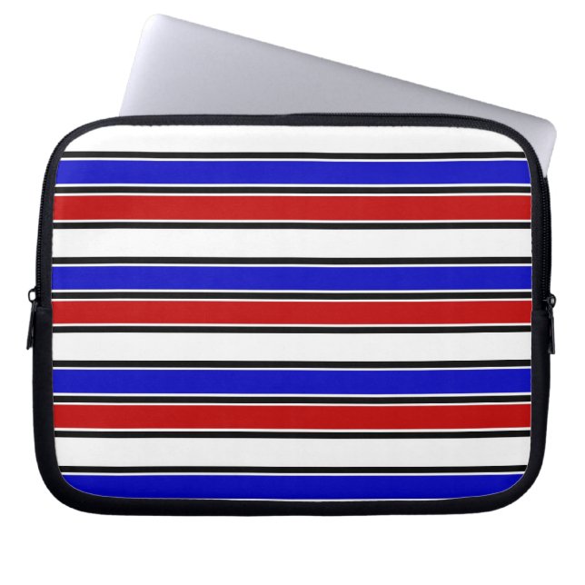 Capa Para Notebook Bolsa de laptop vermelha, branca e azul (Frente)