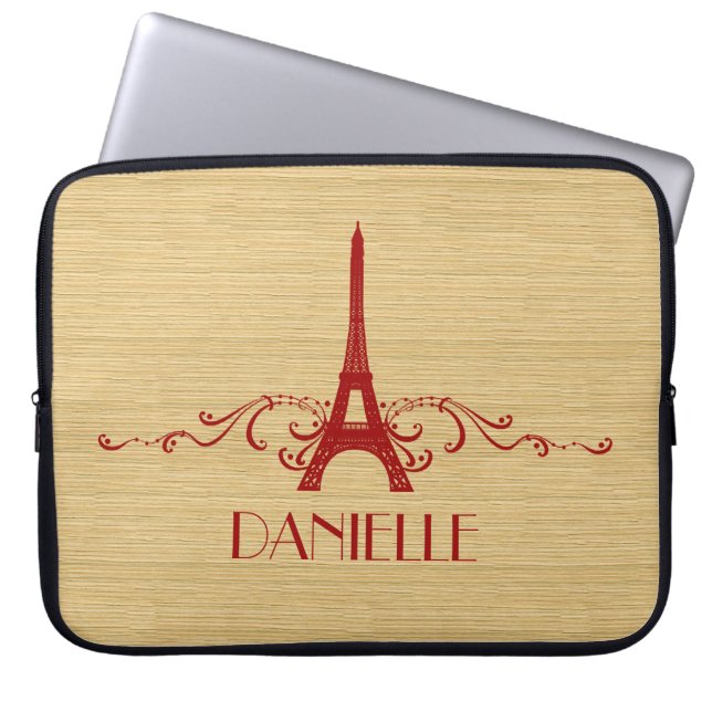 Capa Para Notebook Bolsa de laptop Vermelha francesa Flourish (Frente)