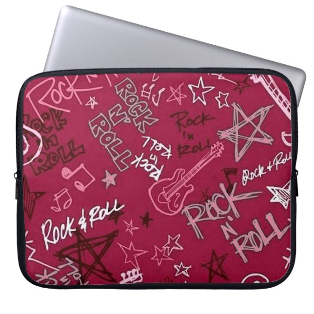 Capa Para Notebook Bolsa de laptop Vermelha Rock & Roll Rock Star (Frente)
