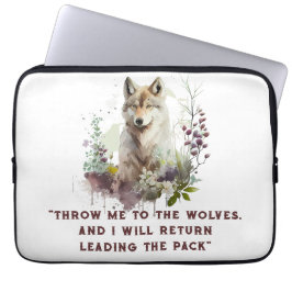 Capa Para Notebook Bolsa de laptop Wolf Quote