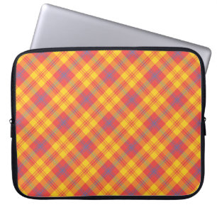 Capa Para Notebook Bolsa de laptop Xadrez Amarelo-Amarelo-Brilhante-C