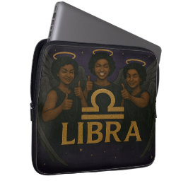 Capa Para Notebook Bolsa de laptop Zodiodiac Anjo Libra Negra