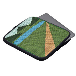 Capa Para Notebook Bolsa Eletrônica com Estampa Artesanal de Crochê E