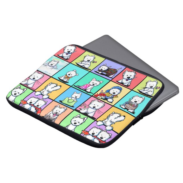Capa Para Notebook Bolsa Eletrônica Comemorativa KiniArt Westie (Frente Topo)