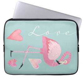 Capa Para Notebook Bolsa Eletrônica de Amor de Flamingo Rosa