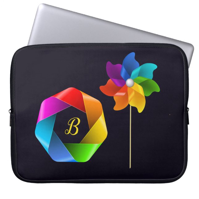 Capa Para Notebook Bolsa Eletrônica de Cata-Vento Monogramada (Frente)