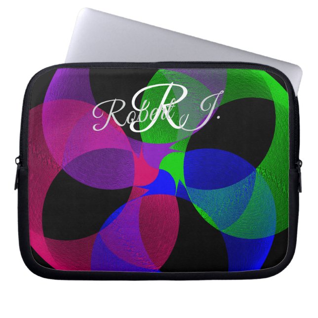 Capa Para Notebook Bolsa Eletrônica de Fusão Geométrica Multicolorida (Frente)