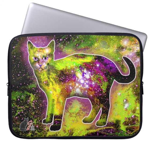 Capa Para Notebook Bolsa Eletrônica do Gato Cósmico Sigma (Frente)