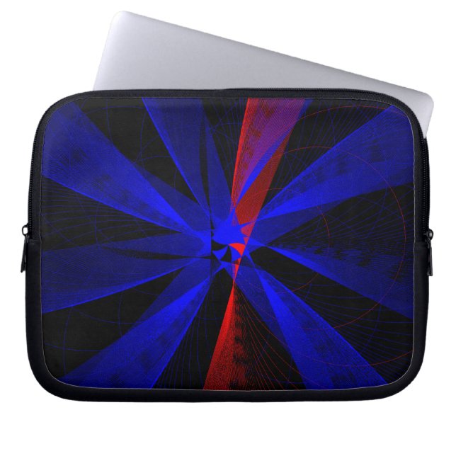 Capa Para Notebook Bolsa Eletrônica Geométrica Abstrata Cor de Mirtil (Frente)