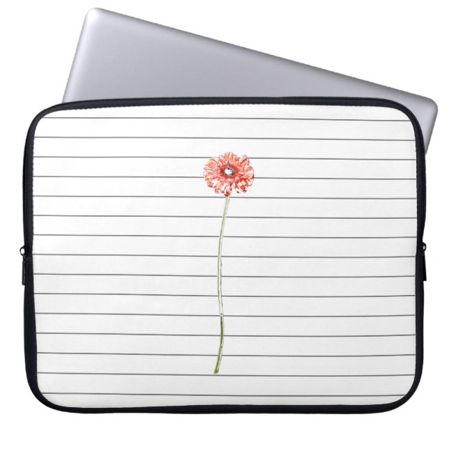 Capa Para Notebook Bolsa para Computador Portátil Flor Crisântemo Ver (Frente)