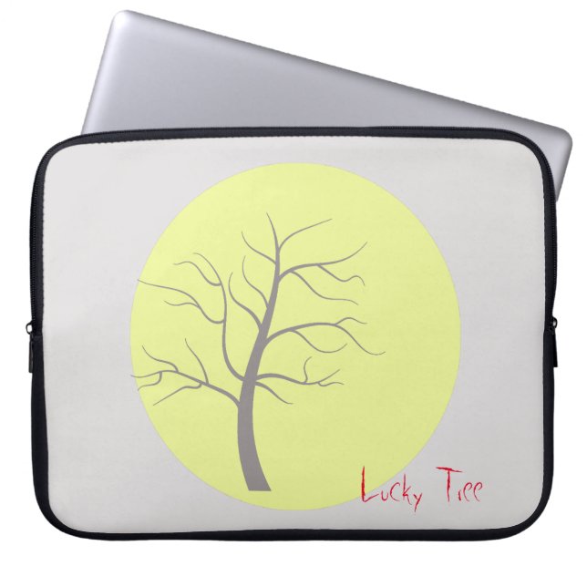 Capa Para Notebook Bolsa para Laptop Amarelo Cinza Lucky Tree (Frente)