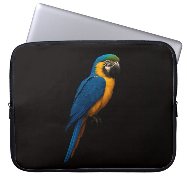 Capa Para Notebook Bolsa para Laptop Black 4 Luxe com Arara Azul e Am (Frente)