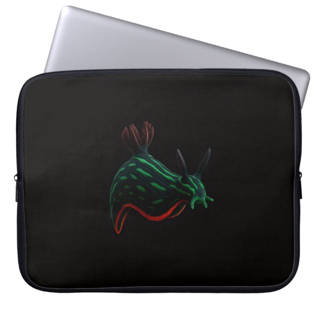 Capa Para Notebook Bolsa para Laptop Black 4 Luxe, Lesma-do-Mar Neon (Frente)
