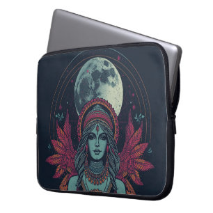 Capa Para Notebook Bolsa para Laptop Boho anos 70, Tons de Joia Femin