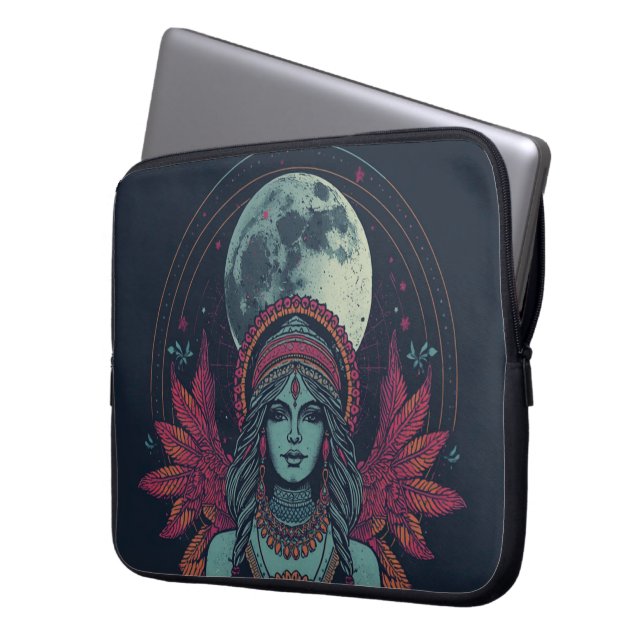 Capa Para Notebook Bolsa para Laptop Boho anos 70, Tons de Joia Femin (Frente Esquerda)