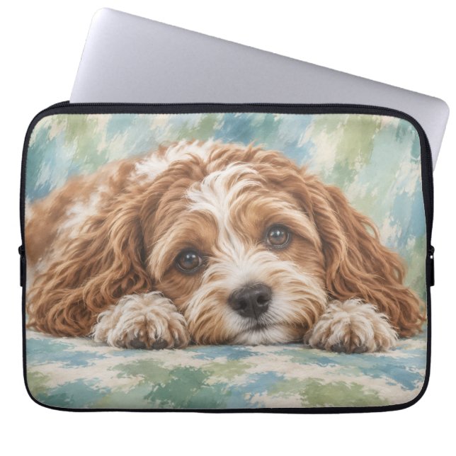 Capa Para Notebook Bolsa para Laptop Cavapoo | Amante de Cachorro Cav (Frente)