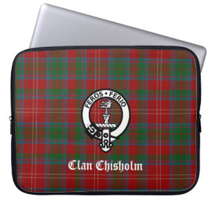 Capa Para Notebook Bolsa para Laptop Clan Chisholm Tartan & Crest Bad