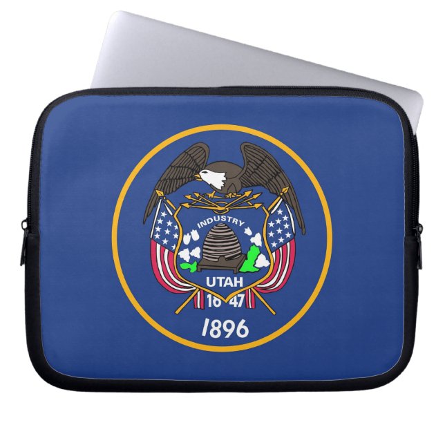 Capa Para Notebook Bolsa para Laptop com a Bandeira do Estado de Utah (Frente)