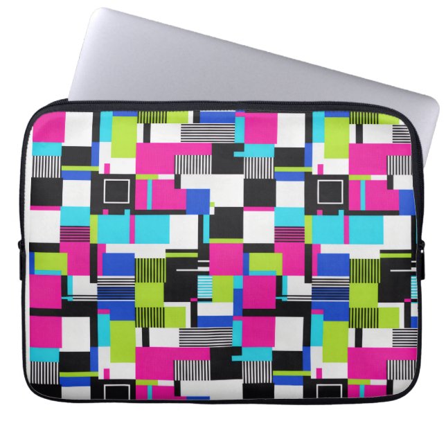 Capa Para Notebook Bolsa para Laptop com Estampa Geométrica Neon Glit (Frente)