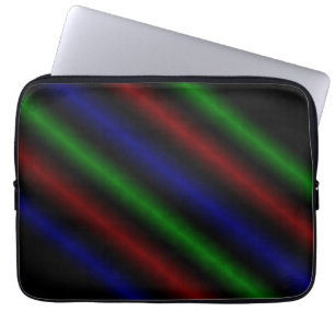 Capa Para Notebook Bolsa para Laptop com Faixa Psicodélica em Vermelh
