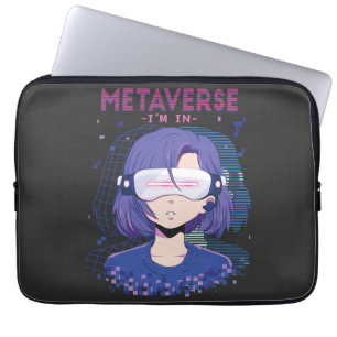 Capa Para Notebook Bolsa para laptop com garota de anime óculos de re
