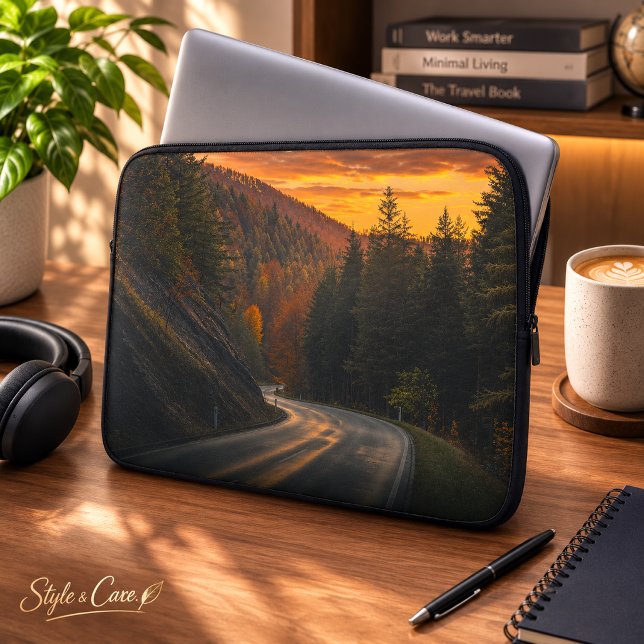 Capa Para Notebook Bolsa para Laptop com Imagem Cênica de Estradas Fl (Winding Forest Roads Scenic Image Laptop Sleeve)