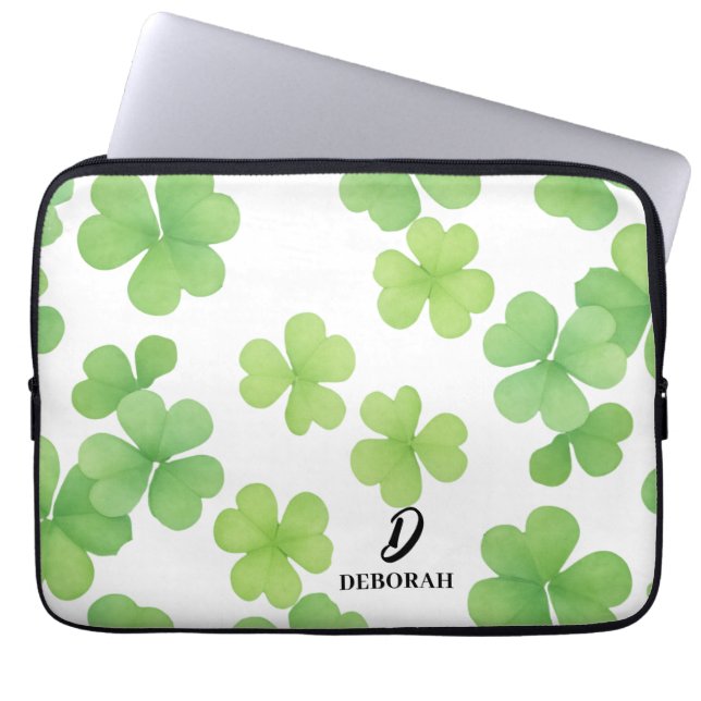 Capa Para Notebook Bolsa para Laptop com Monograma de Trevo (Frente)