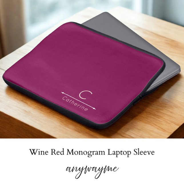 Capa Para Notebook Bolsa para Laptop com Monograma Vermelho Vinho Ele (Criador carregado)
