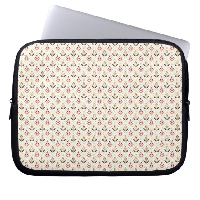Capa Para Notebook Bolsa para laptop com um delicado desenho de flor  (Frente)