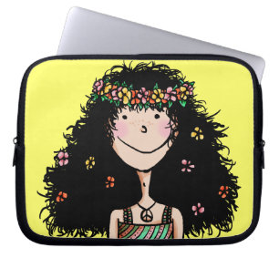 Capa Para Notebook Bolsa para Laptop com Zíper, Garota da Primavera