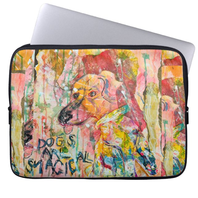 Capa Para Notebook Bolsa para Laptop de Cachorro Mágico (Frente)