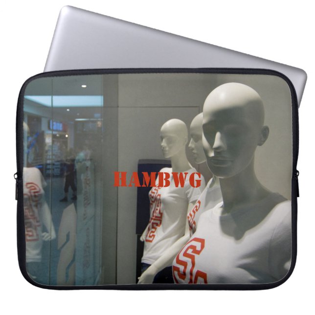 Capa Para Notebook Bolsa para Laptop em Neoprene HAMbWG - Manequins (Frente)