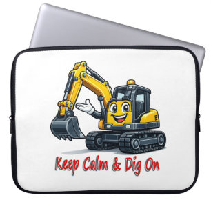 Capa Para Notebook Bolsa para Laptop Escavadeira Fofo Mantenha a Calm