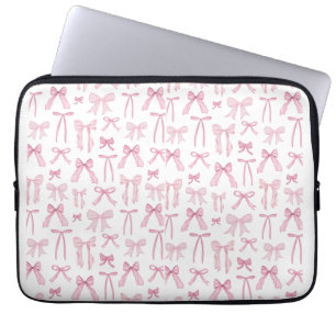 Capa Para Notebook Bolsa para Laptop Estética com Laços Rosa Fofa