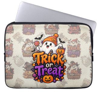 Capa Para Notebook Bolsa para Laptop Fantasma Meiga de Halloween ou T