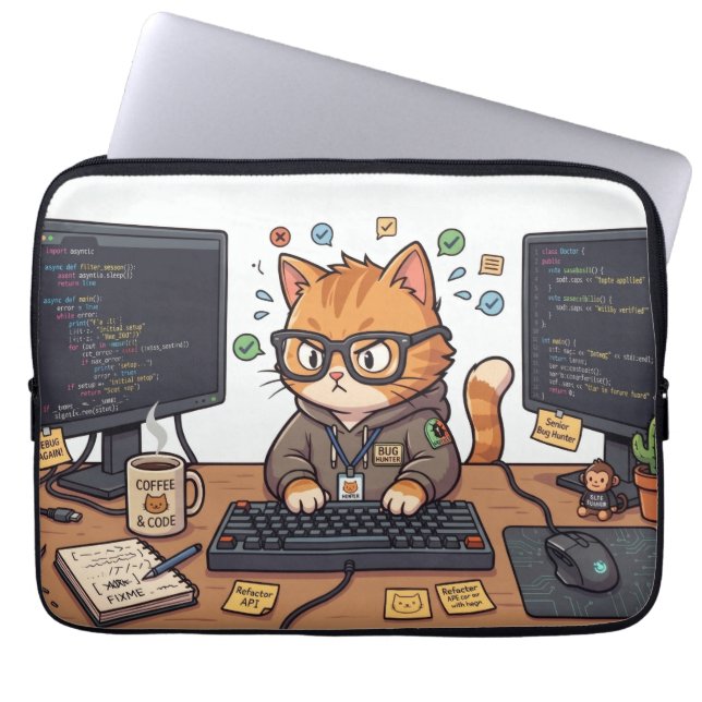 Capa Para Notebook Bolsa para Laptop Gato Real (Frente)