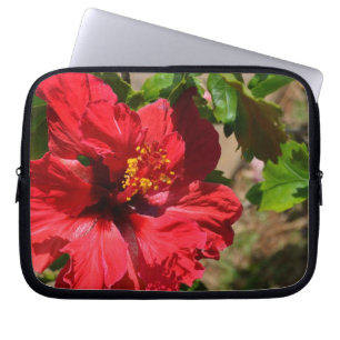 Capa Para Notebook Bolsa para Laptop Hibisco Vermelho