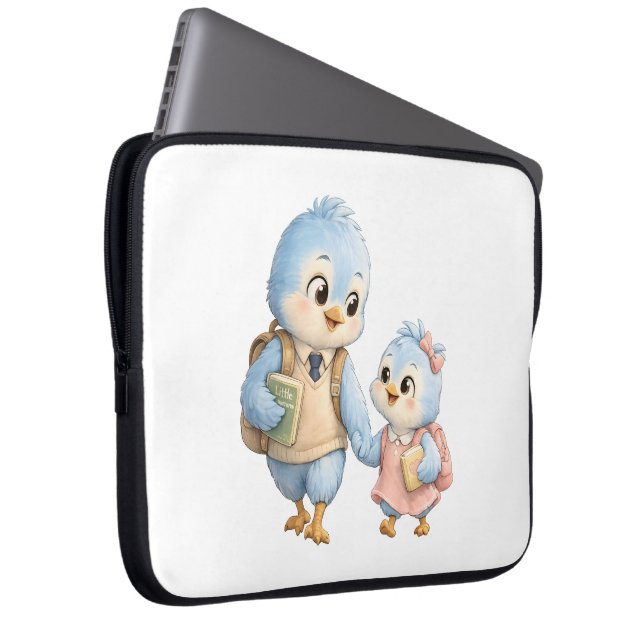 Capa Para Notebook Bolsa para Laptop Irmão Pássaro Fofo (Frente Esquerda)