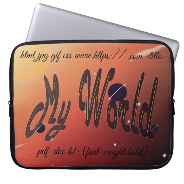 Capa Para Notebook Bolsa para Laptop "Meu Mundo" (Frente)