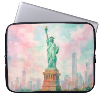 Capa Para Notebook Bolsa para Laptop NYC - Aquarela Pastel NYC
