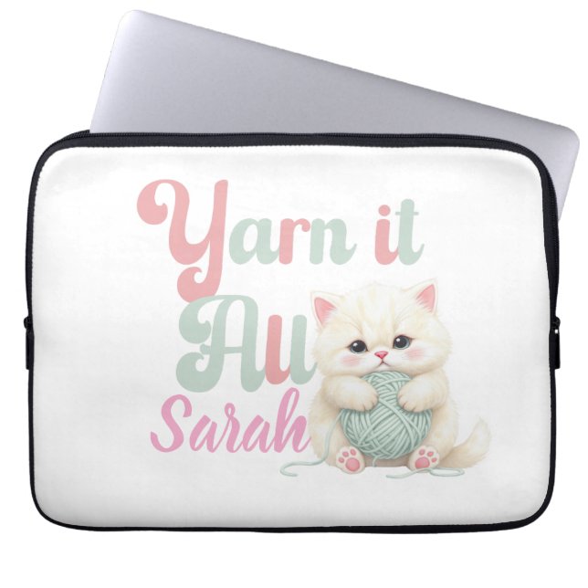 Capa Para Notebook Bolsa para Laptop Personalizada Yarn it All (Frente)